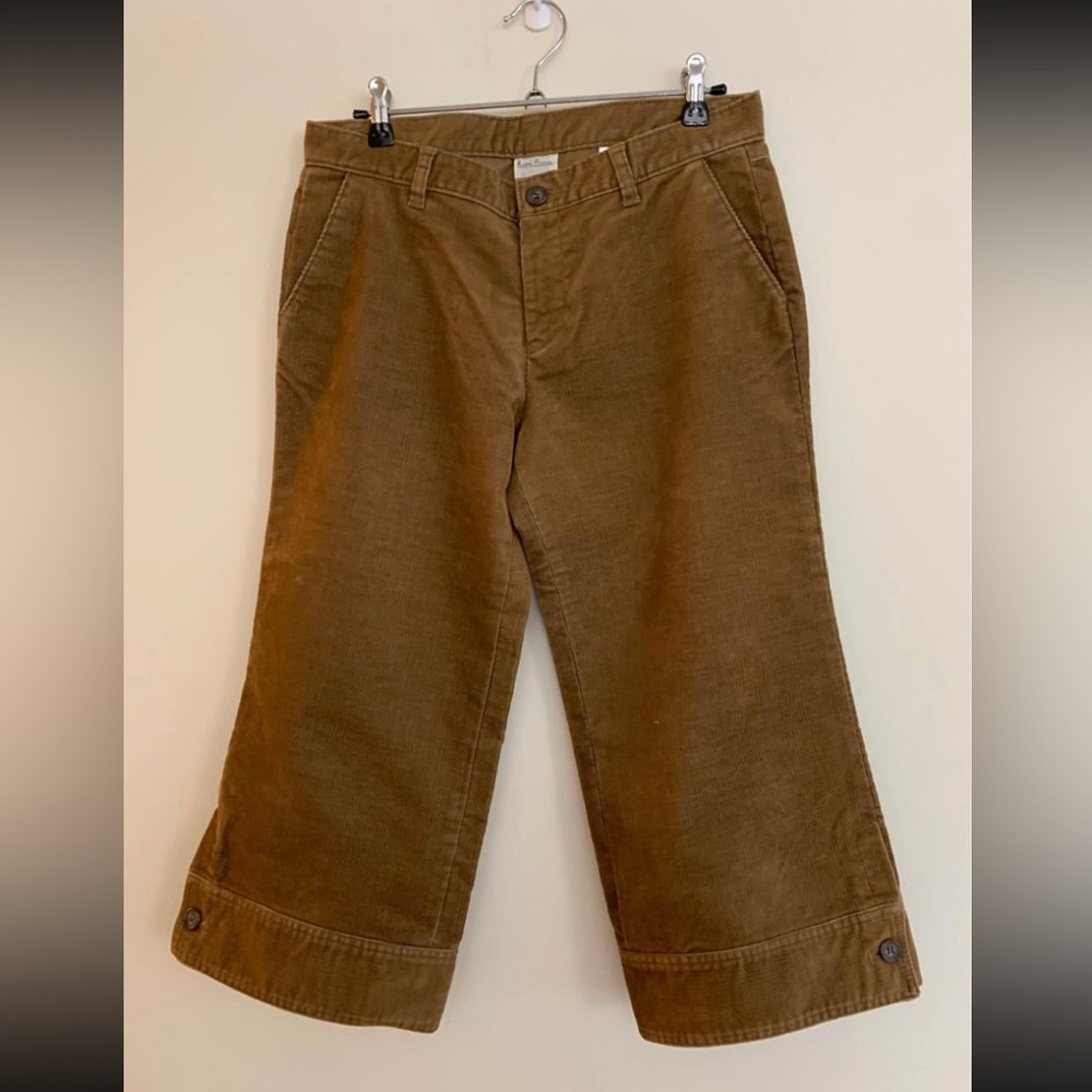 Brown Corduroy Cropped Pants